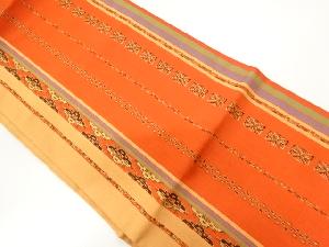 縞に抽象模様織出し名古屋帯